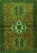 Serging Thickness of Machine Washable Persian Green Traditional Area Rugs, wshtr1107grn