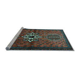 Sideview of Machine Washable Persian Light Blue Traditional Rug, wshtr1107lblu