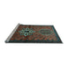 Sideview of Machine Washable Persian Light Blue Traditional Rug, wshtr1107lblu