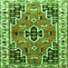 Round Machine Washable Persian Green Traditional Area Rugs, wshtr1108grn