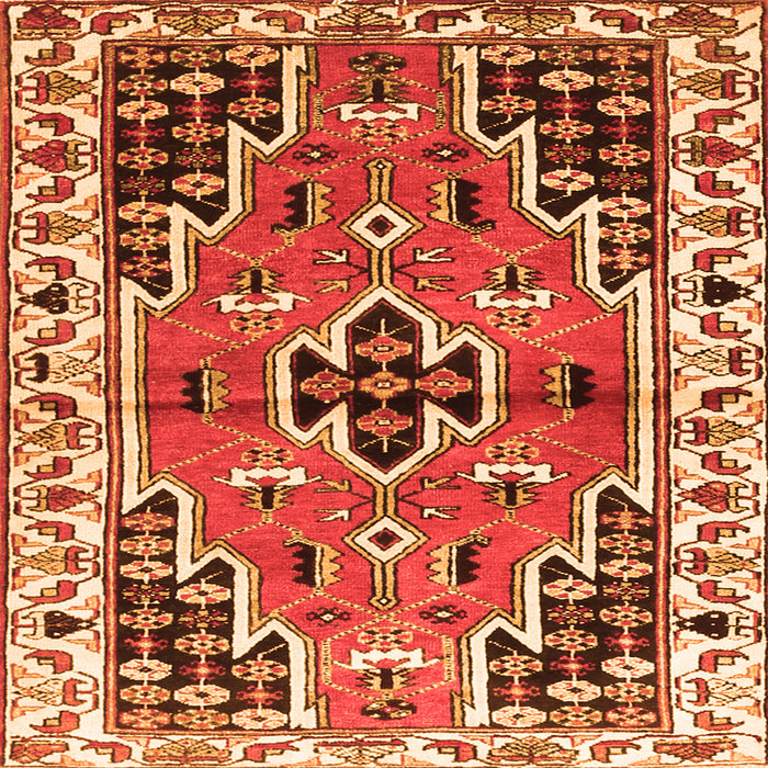 Serging Thickness of Persian Orange Traditional Rug, tr1108org