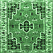 Square Persian Emerald Green Traditional Rug, tr1108emgrn