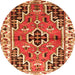 Square Persian Orange Traditional Rug, tr1108org