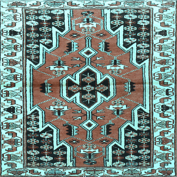 Square Machine Washable Persian Light Blue Traditional Rug, wshtr1108lblu