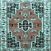 Square Machine Washable Persian Light Blue Traditional Rug, wshtr1108lblu