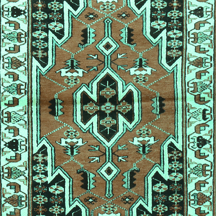 Machine Washable Persian Turquoise Traditional Area Rugs, wshtr1108turq