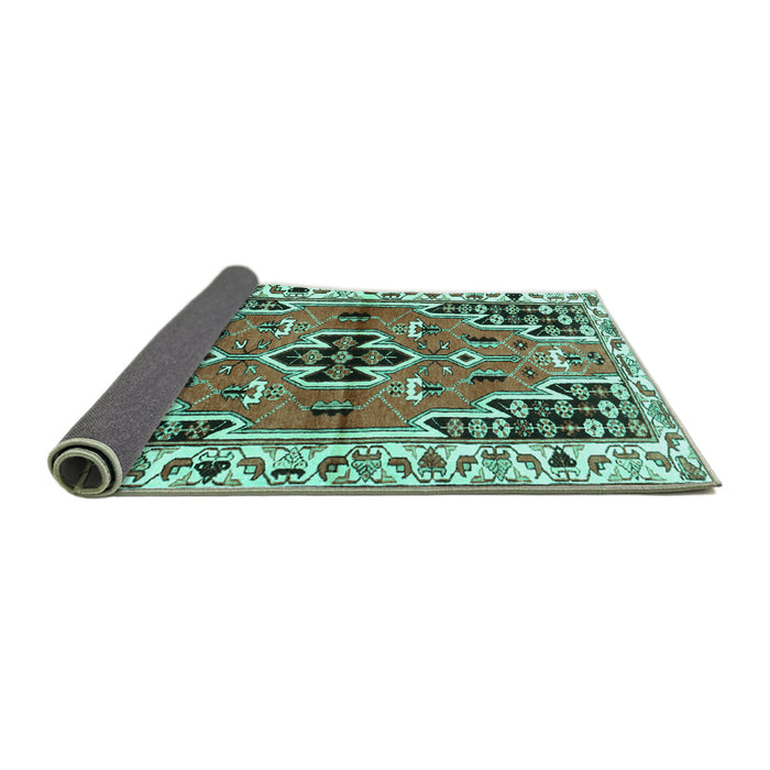 Sideview of Persian Turquoise Traditional Rug, tr1108turq