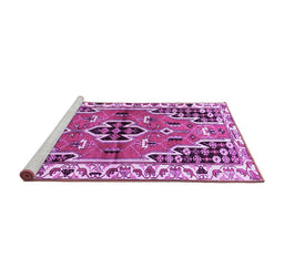 Sideview of Machine Washable Persian Purple Traditional Area Rugs, wshtr1108pur