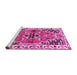 Sideview of Machine Washable Persian Pink Traditional Rug, wshtr1108pnk