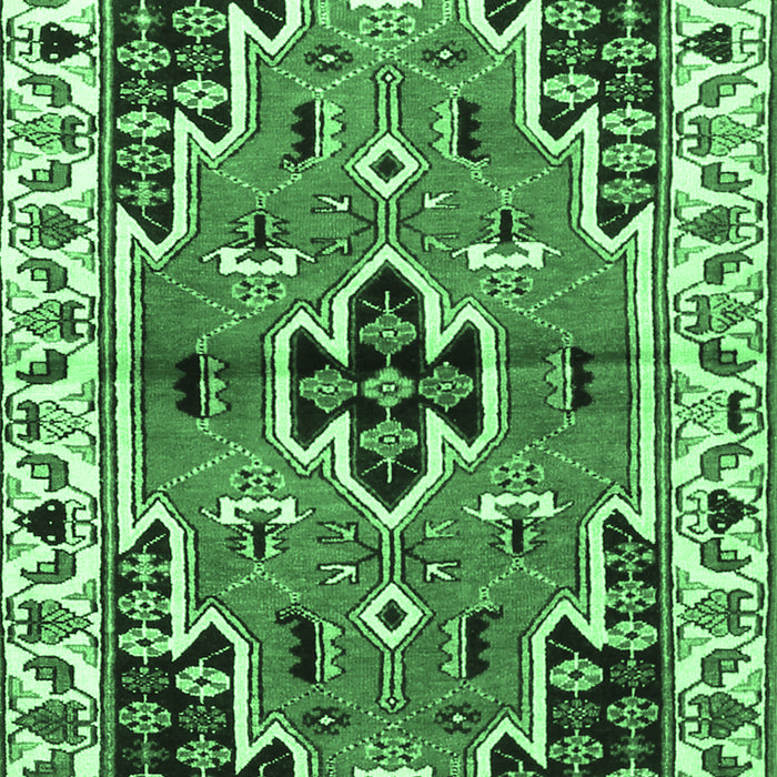 Machine Washable Persian Emerald Green Traditional Area Rugs, wshtr1108emgrn