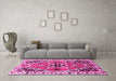 Machine Washable Persian Pink Traditional Rug in a Living Room, wshtr1108pnk