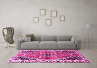 Machine Washable Persian Pink Traditional Rug, wshtr1108pnk