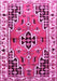 Machine Washable Persian Pink Traditional Rug, wshtr1108pnk