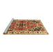 Sideview of Machine Washable Persian Brown Traditional Rug, wshtr1108brn