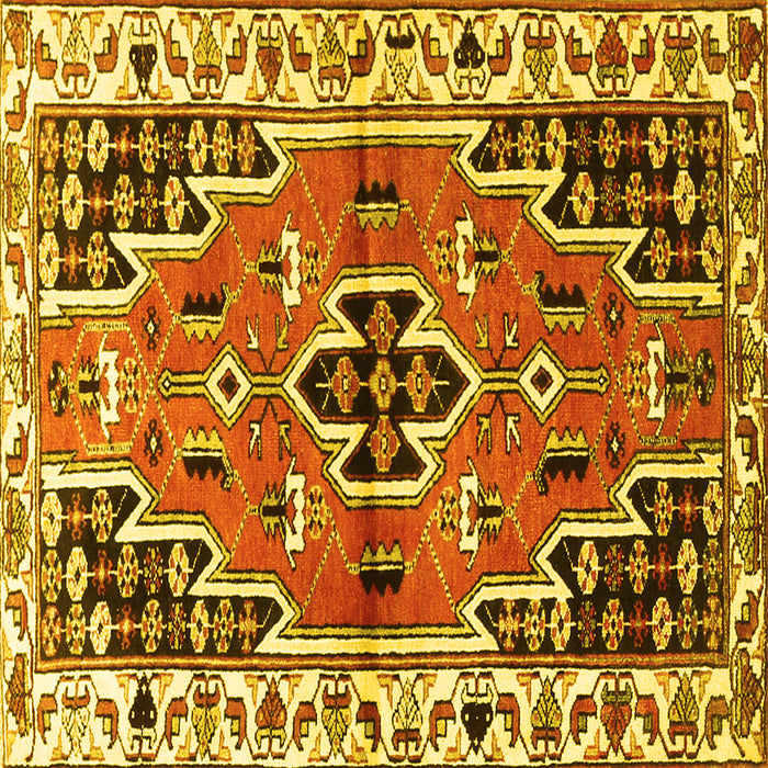 Square Persian Yellow Traditional Rug, tr1108yw