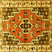 Square Persian Yellow Traditional Rug, tr1108yw