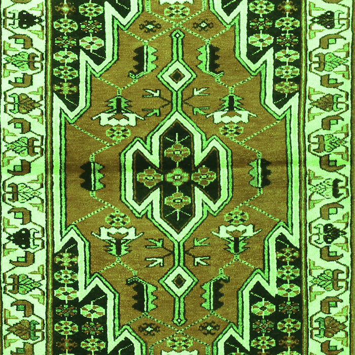 Serging Thickness of Machine Washable Persian Green Traditional Area Rugs, wshtr1108grn
