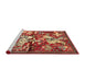 Sideview of Machine Washable Traditional Sand Brown Rug, wshtr1109