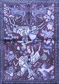 Animal Blue Traditional Rug, tr1109blu