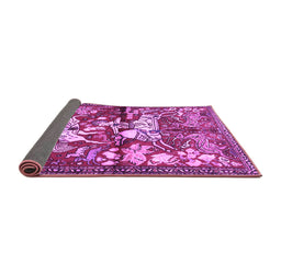 Sideview of Animal Purple Traditional Rug, tr1109pur
