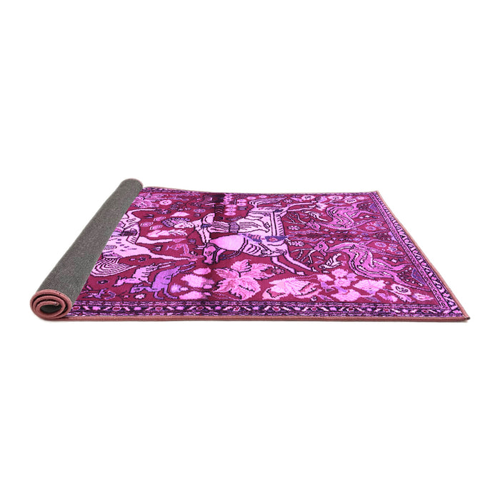 Sideview of Animal Purple Traditional Rug, tr1109pur