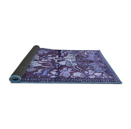 Sideview of Animal Blue Traditional Rug, tr1109blu