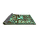 Sideview of Animal Turquoise Traditional Rug, tr1109turq