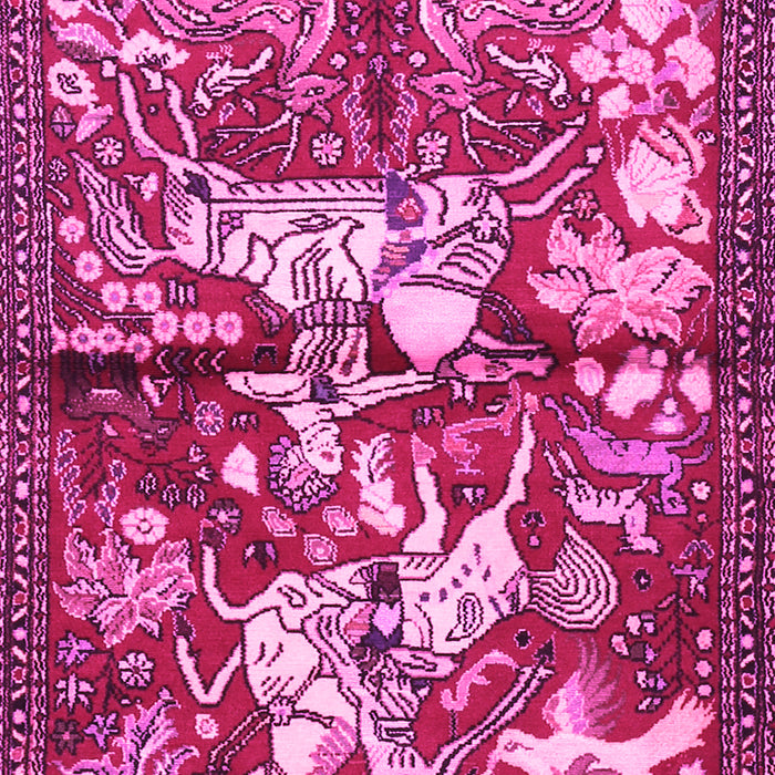 Machine Washable Animal Pink Traditional Rug, wshtr1109pnk