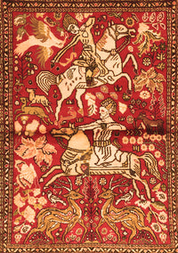 Animal Orange Traditional Rug, tr1109org