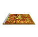 Sideview of Machine Washable Animal Yellow Traditional Rug, wshtr1109yw