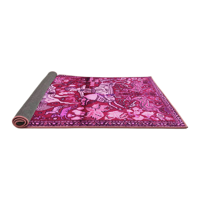 Sideview of Animal Pink Traditional Rug, tr1109pnk