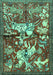 Animal Turquoise Traditional Rug, tr1109turq