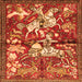 Serging Thickness of Animal Orange Traditional Rug, tr1109org