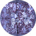 Round Animal Blue Traditional Rug, tr1109blu