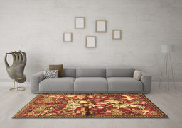 Machine Washable Animal Brown Traditional Rug in a Living Room,, wshtr1109brn