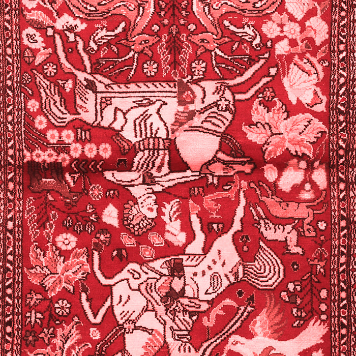 Machine Washable Animal Red Traditional Rug, wshtr1109red