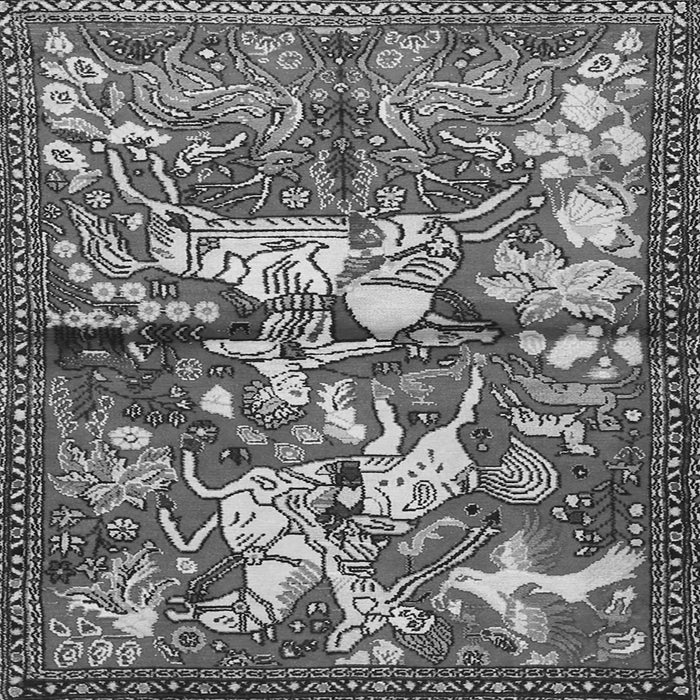 Round Machine Washable Animal Gray Traditional Rug, wshtr1109gry