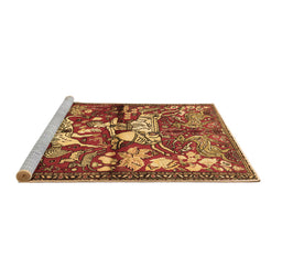 Sideview of Machine Washable Animal Brown Traditional Rug, wshtr1109brn