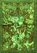 Animal Green Traditional Rug, tr1109grn