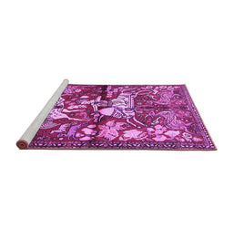Sideview of Machine Washable Animal Purple Traditional Area Rugs, wshtr1109pur