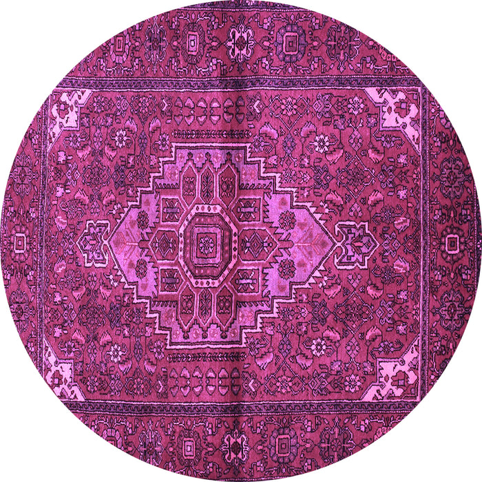 Round Persian Purple Traditional Rug, tr110pur