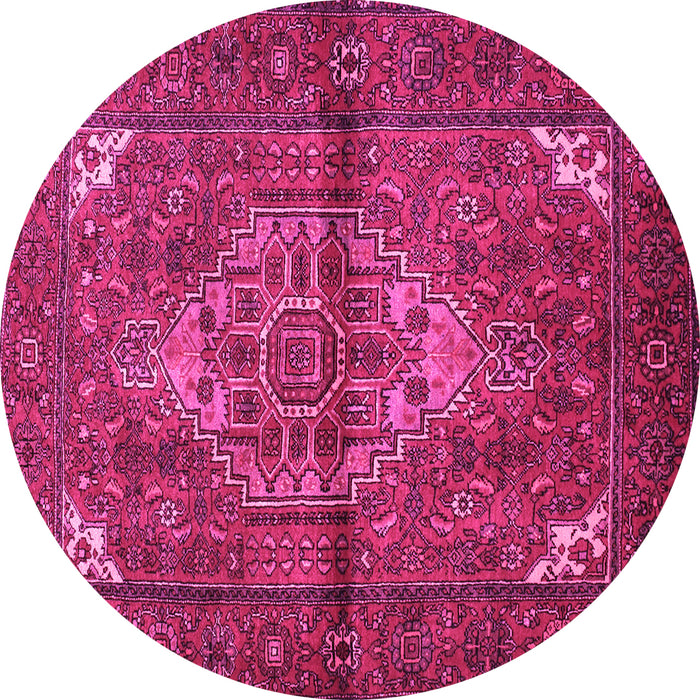 Round Persian Pink Traditional Rug, tr110pnk