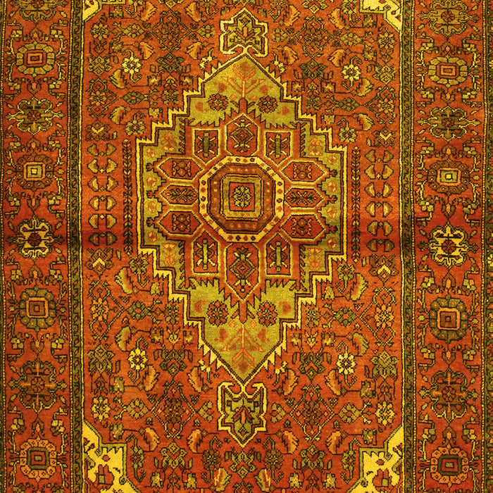 Machine Washable Persian Yellow Traditional Rug, wshtr110yw