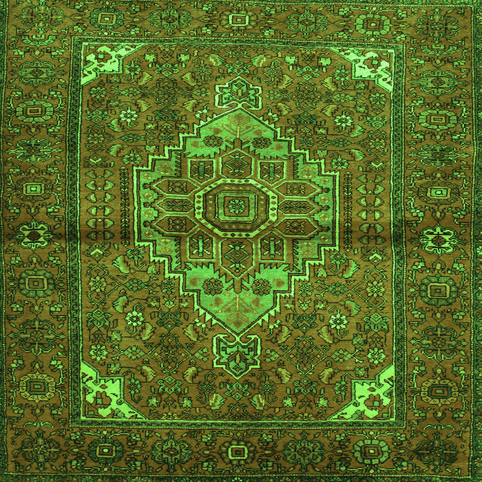 Serging Thickness of Persian Green Traditional Rug, tr110grn