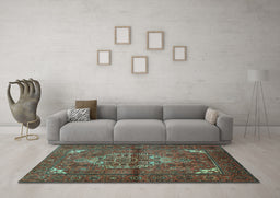 Machine Washable Persian Light Blue Traditional Rug in a Living Room, wshtr110lblu