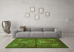 Machine Washable Persian Green Traditional Area Rugs in a Living Room,, wshtr110grn