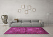 Machine Washable Persian Purple Traditional Area Rugs in a Living Room, wshtr110pur