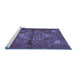 Sideview of Machine Washable Persian Blue Traditional Rug, wshtr110blu