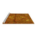 Sideview of Machine Washable Persian Yellow Traditional Rug, wshtr110yw