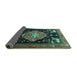 Sideview of Animal Turquoise Traditional Rug, tr1110turq